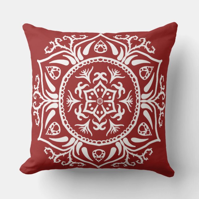 Raspberry Mandala Cushion (Front)