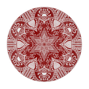 Raspberry Mandala Cutting Board