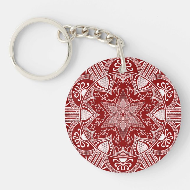 Raspberry Mandala Key Ring (Front)