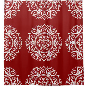 Raspberry Mandala Shower Curtain