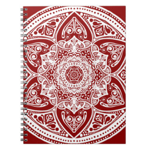Raspberry Mandala Spiral Notebook