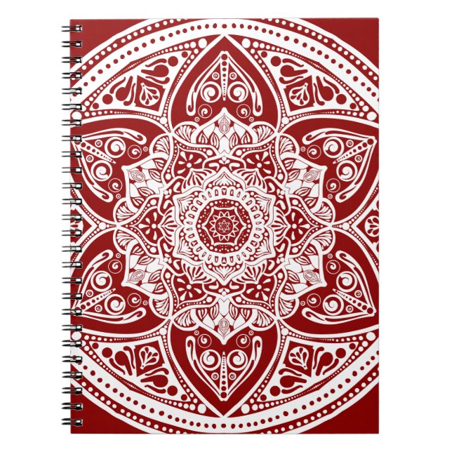 Raspberry Mandala Spiral Notebook (Front)