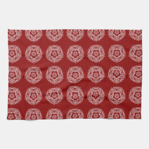 Raspberry Mandala Tea Towel