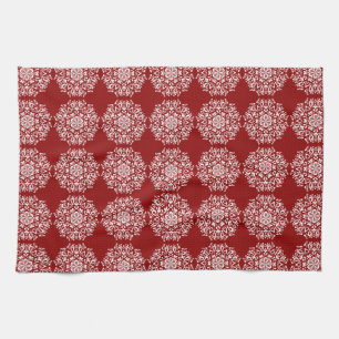 Raspberry Mandala Tea Towel