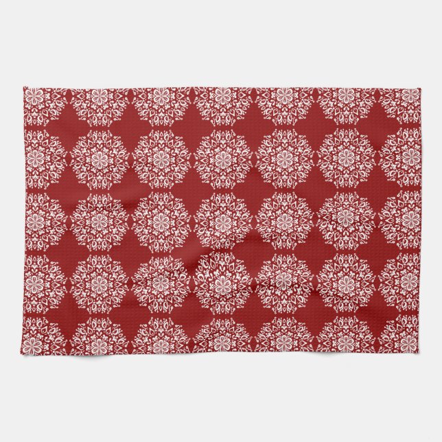 Raspberry Mandala Tea Towel (Horizontal)