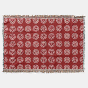 Raspberry Mandala Throw Blanket