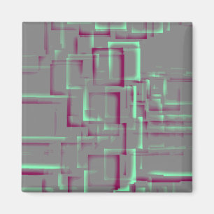 "Raspberry Mint" Geometric Art Magnet