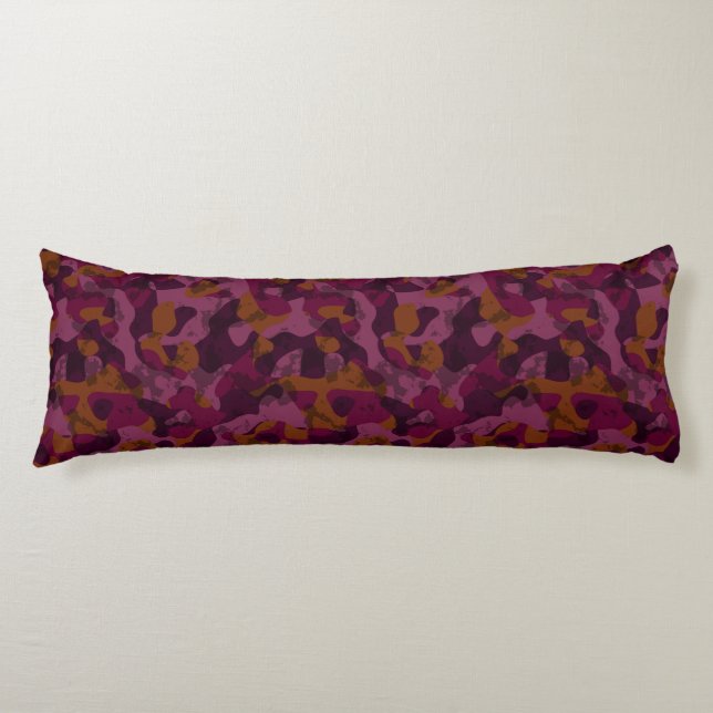 Raspberry, Mulberry, marron and nutmeg camo  Body Cushion (Front)