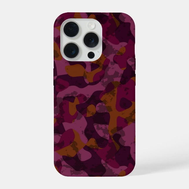 Raspberry, Mulberry, marron and nutmeg camo  iPhone Case (Back)
