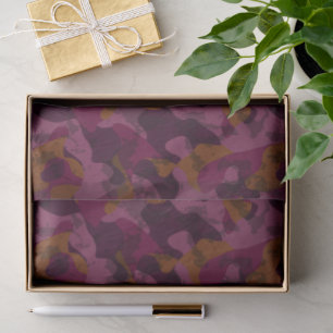 Raspberry, Mulberry, marron and nutmeg camo  Tissue Paper