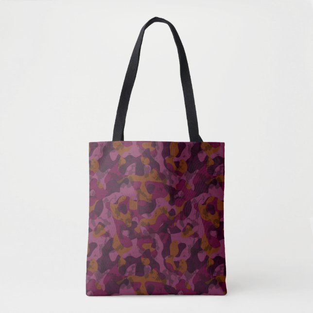 Raspberry, Mulberry, marron and nutmeg camo  Tote Bag (Front)