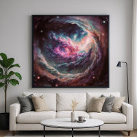 Raspberry Nebula - Vibrant Cosmic Art