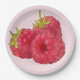 raspberry paper plate