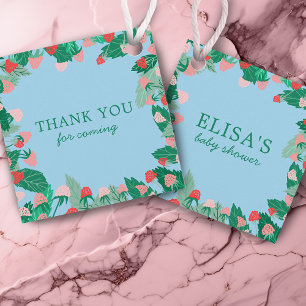 Raspberry Patch Cute Colourful CUSTOM BABY SHOWER Favour Tags