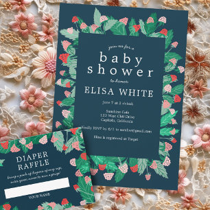 Raspberry Patch Cute Colourful CUSTOM BABY SHOWER Invitation