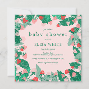 Raspberry Patch Cute Colourful CUSTOM BABY SHOWER Invitation