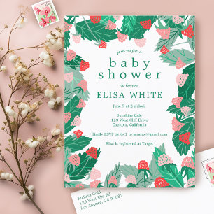 Raspberry Patch Cute Colourful CUSTOM BABY SHOWER Invitation Postcard