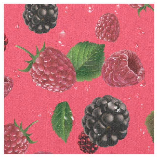 Raspberry Pattern 1 Fabric (Close Up)