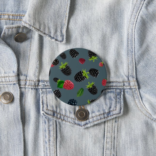 Raspberry Pattern 2 7.5 Cm Round Badge (In Situ)