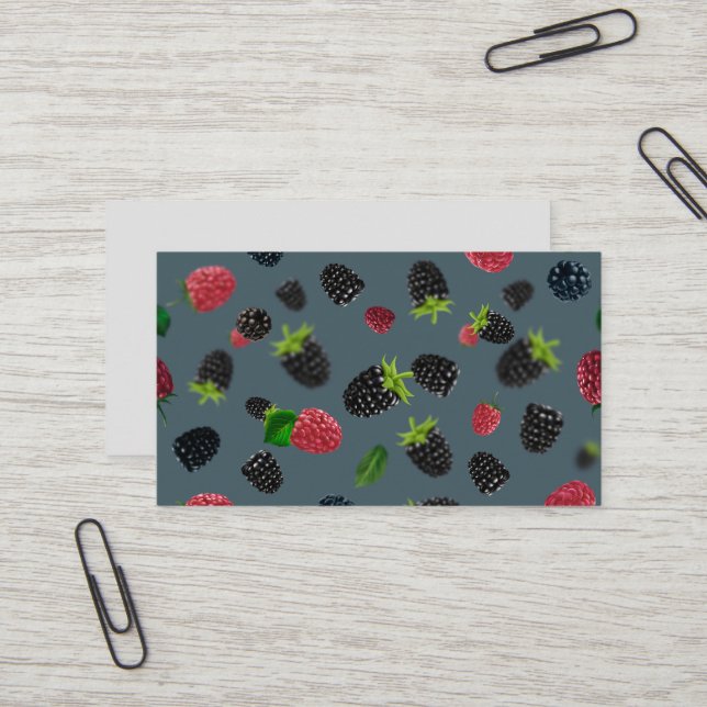 Raspberry Pattern 2 Business Card (Front/Back In Situ)