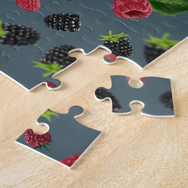 Raspberry Pattern 2 Jigsaw Puzzle (Side)