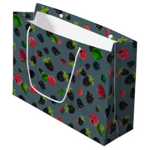 Raspberry Pattern 2 Large Gift Bag