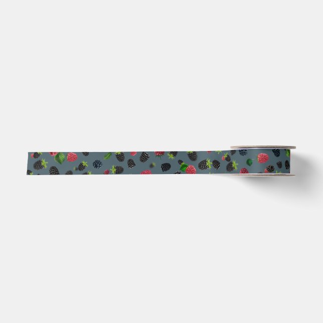 Raspberry Pattern 2 Satin Ribbon (Front)