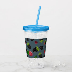 Raspberry Pattern Acrylic Tumbler