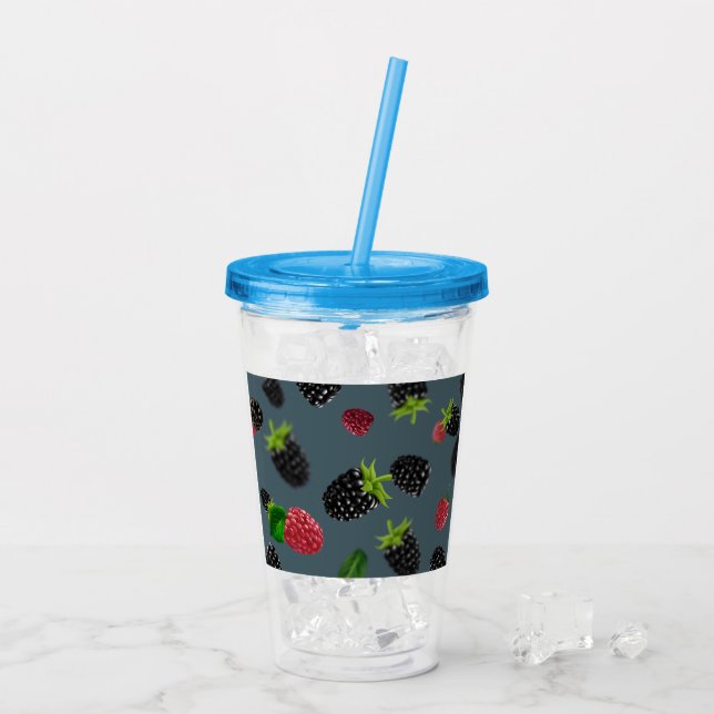 Raspberry Pattern Acrylic Tumbler (Back Ice)
