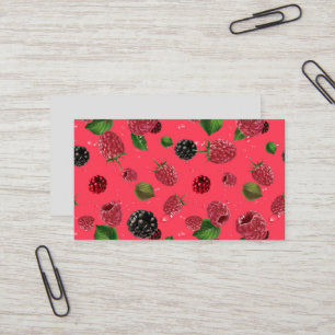Raspberry Pattern Business Card