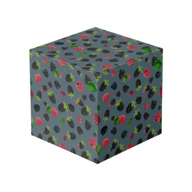 Raspberry Pattern Cube (Front Angled)