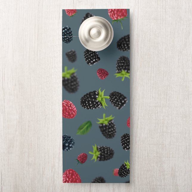 Raspberry Pattern Door Hanger (On Knob)
