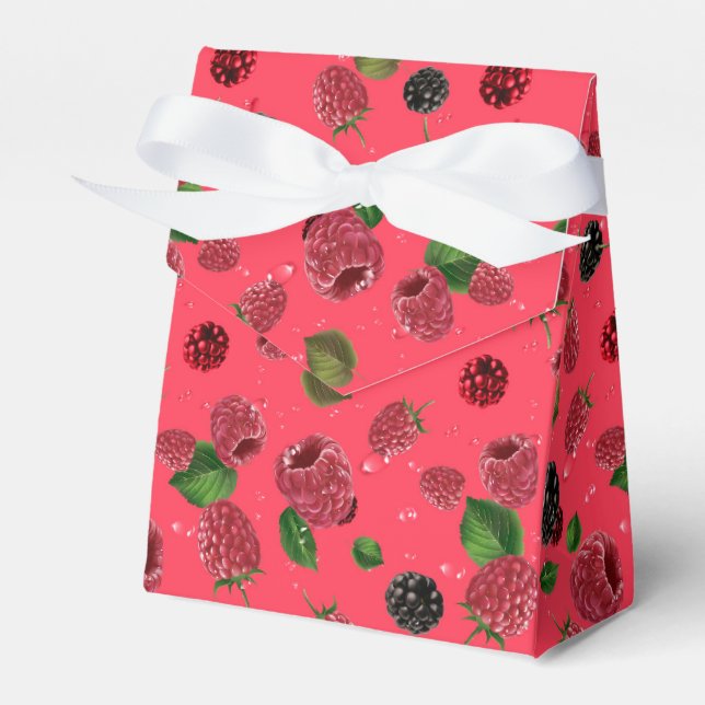 Raspberry Pattern Favour Box (Front Side)