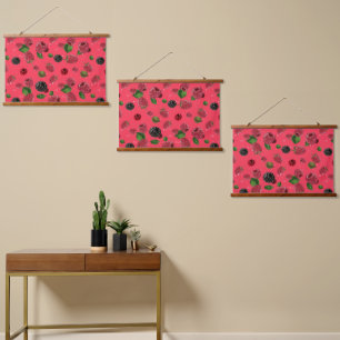 Raspberry Pattern Hanging Tapestry