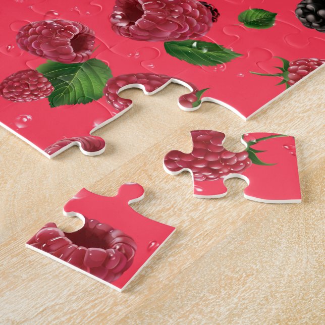 Raspberry Pattern Jigsaw Puzzle (Side)