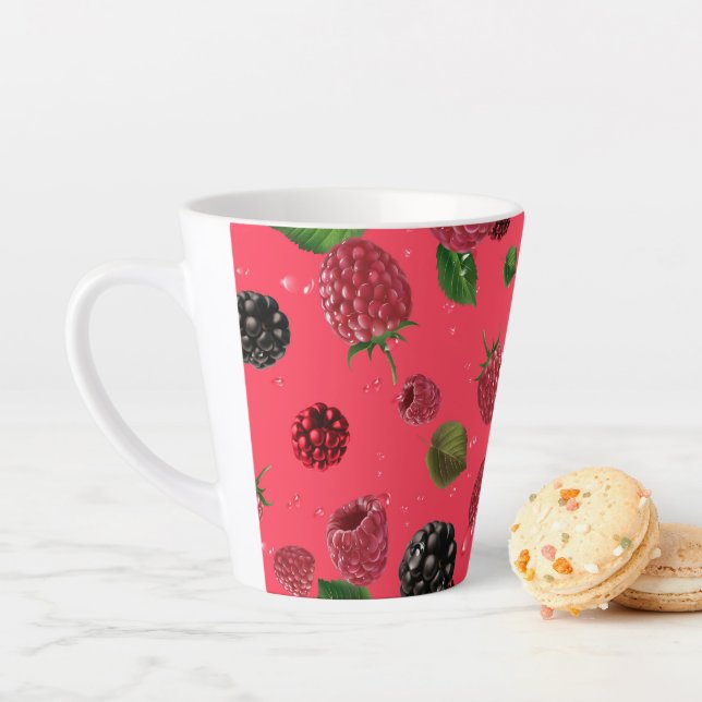 Raspberry Pattern Latte Mug (In Situ)