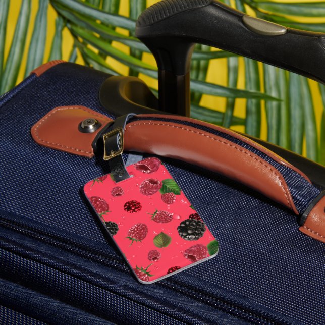 Raspberry Pattern Luggage Tag (Front Insitu 1)