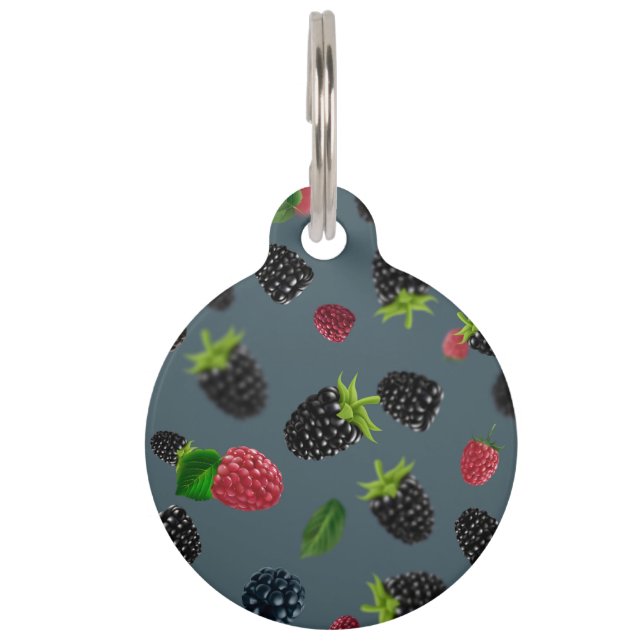 Raspberry Pattern Pet Tag (Front)