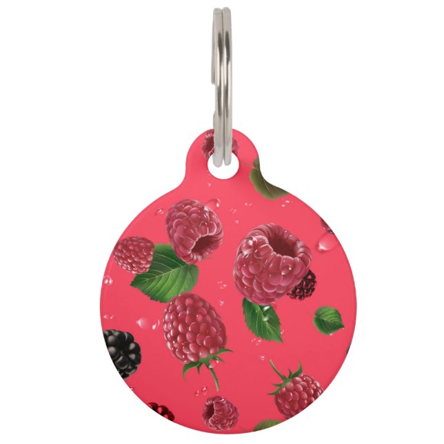 Raspberry Pattern Pet Tag (Front)