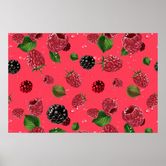 Raspberry Pattern Poster (Front)