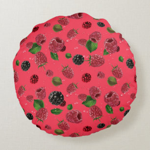 Raspberry Pattern Round Cushion