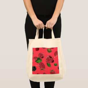 Raspberry Pattern Tote Bag