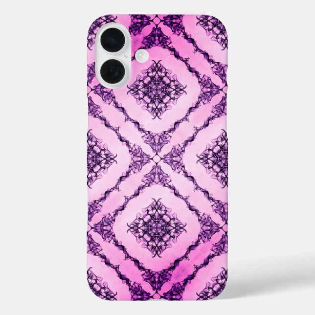Raspberry Pink and Purple Diamond Pattern Case-Mate iPhone Case (Back)