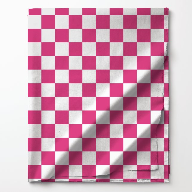 Raspberry Pink and White Chequered Pattern Fabric (Creator Uploaded)