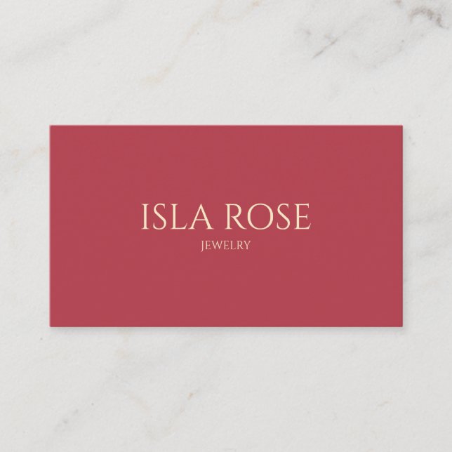 Raspberry Pink & Cream Business Card (Front)