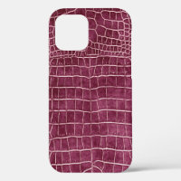 Raspberry Pink Faux Crocodile Leather