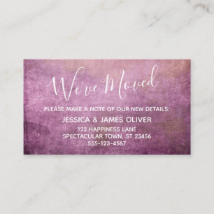 Raspberry Pink Grunge "We've Moved" Enclosure Card