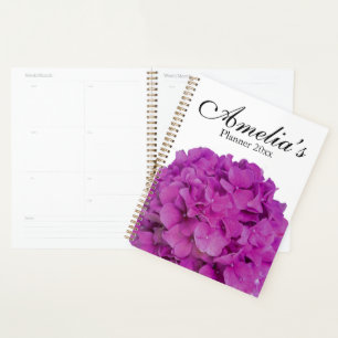 Raspberry pink hydrangeas pink magenta flowers  planner