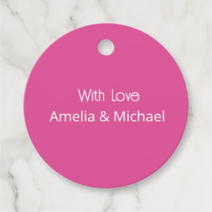 Raspberry Pink Modern Wedding Favour Tags