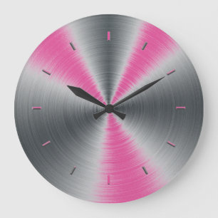 Raspberry Pink Overtones Colour Matched Large Clock